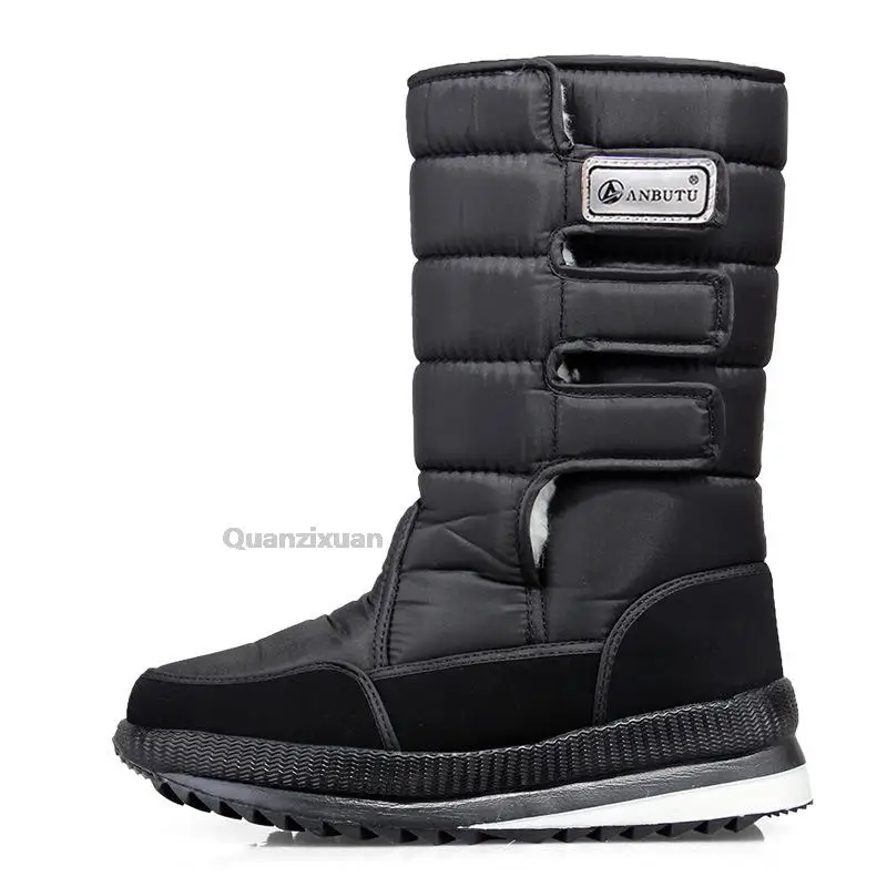 Winter Boots Men Non-slip Waterproof Men Boots Platform Snow Warm Plush Cotton Shoes Lightweight Male Winter Footwear
