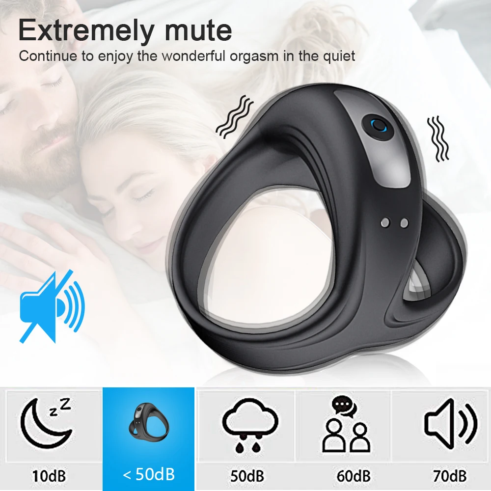 Penis Ring Vibrator Cockring Penis Cock Ring for Man Delay Ejaculation Sex Toys for Men Couple Rings Penisring Toys Adults 18