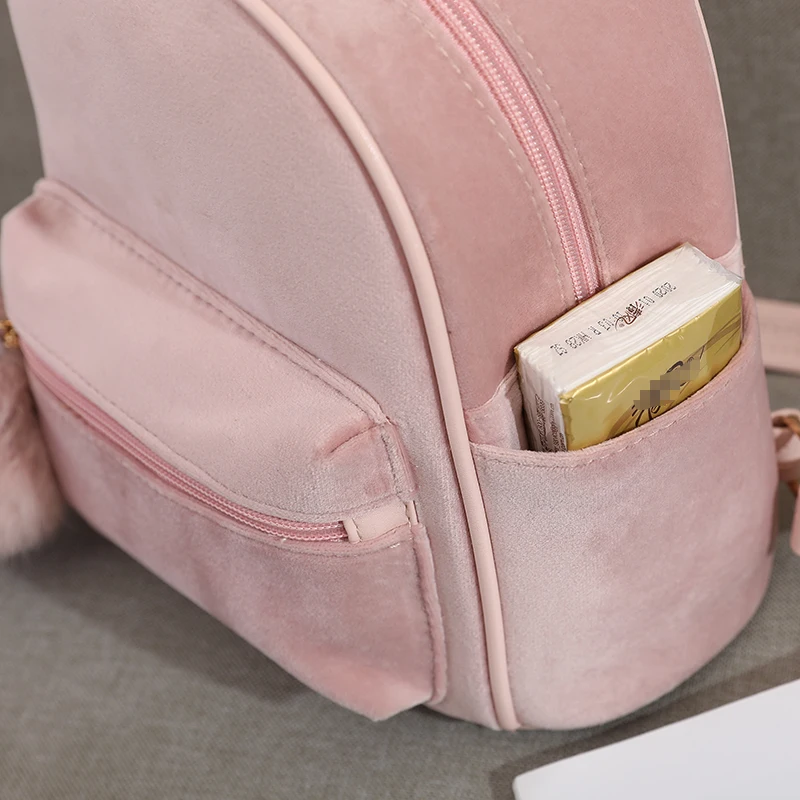 Cute and fashionable mini toddler backpack with versatile plush bow small travel girl backpack suitable for girls 4