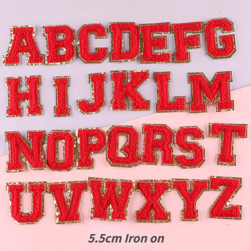 8cm White Chenille Letter Patches Iron on For Clothing Towel Embroidered  Felt Alphabet Heat Adhesive DIY Accessories ABC DEFG