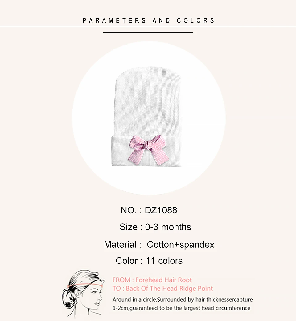 Geebro 0-3 Monate Neugeborenen Baby Mädchen Gedruckt Bogen Baumwolle Beanie Jungen Kids Sterne weiß Stricken hut Neue geboren baby Zubehör Zeug – Detail 2