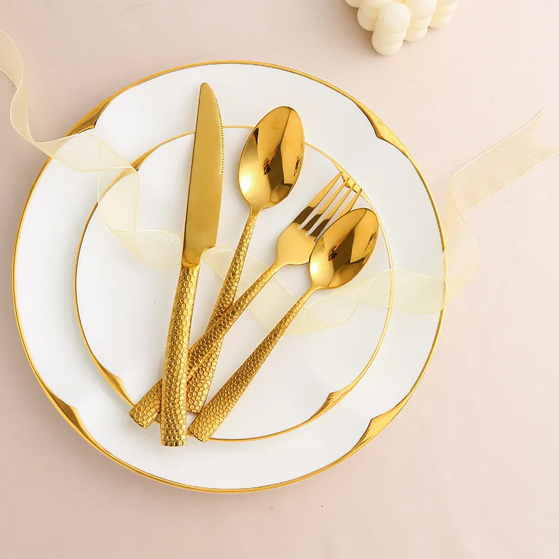 

High Quality Shiny Dinnerware Set 18/10 Stainless Steel Mirror Silver Cutlery Set 304 Flatware For 6 Drop Ship