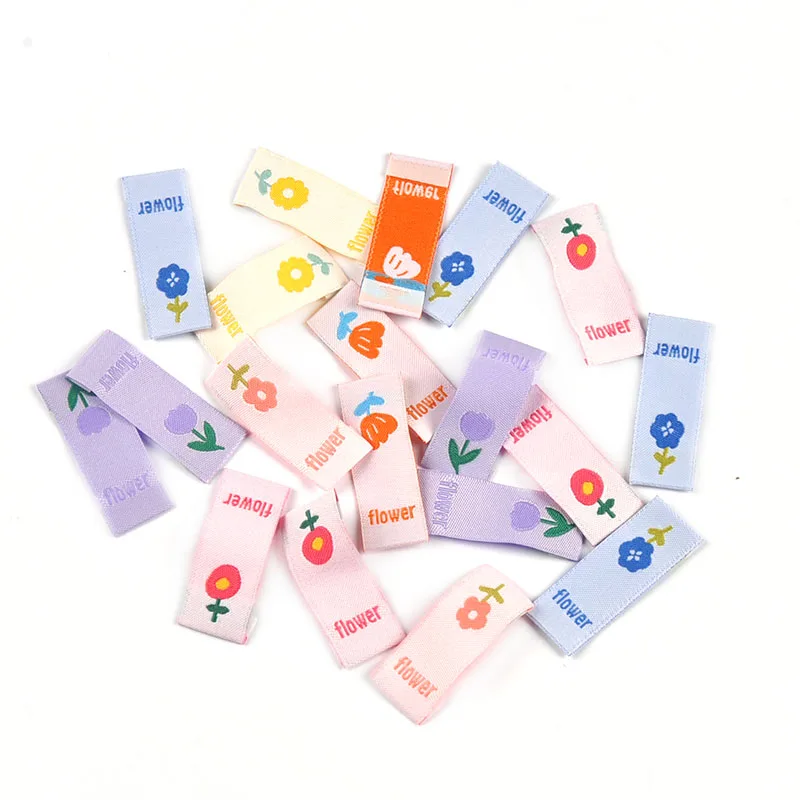Description Picture 4 of item50pcs Colorful Flowers Embroidery Cloth Labels DIY Garment Accessories Handmade Supplies Sewing Crafts Bag Shoes Tags 41x15mm