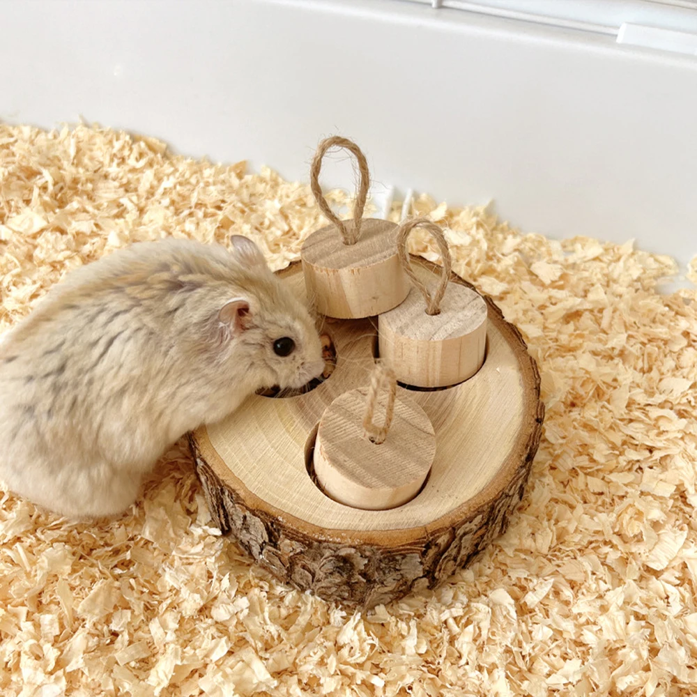 Wood Round Chew Toy for Small Pets 5