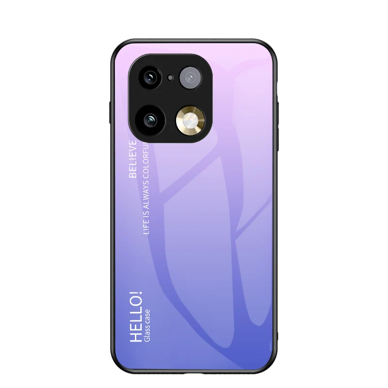 Gradient Tempered Glass Hard Back Protective Case with Anti-Fall Bumper