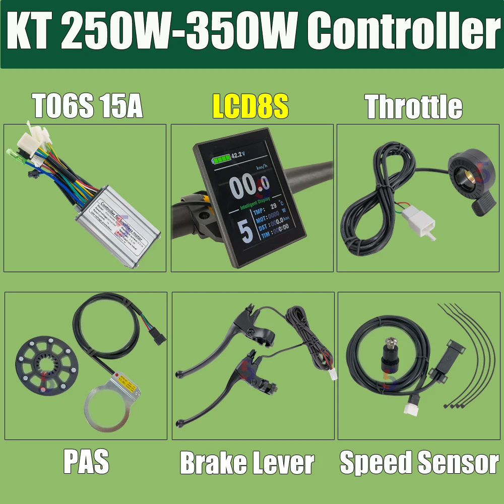 Bafang Ϳ Ʈѷ ŰƮ, AKM Ϳ KT ÷   Ʈѷ, T06S Ebike 250W 350W, 24V 36V 15A, 250W 350W