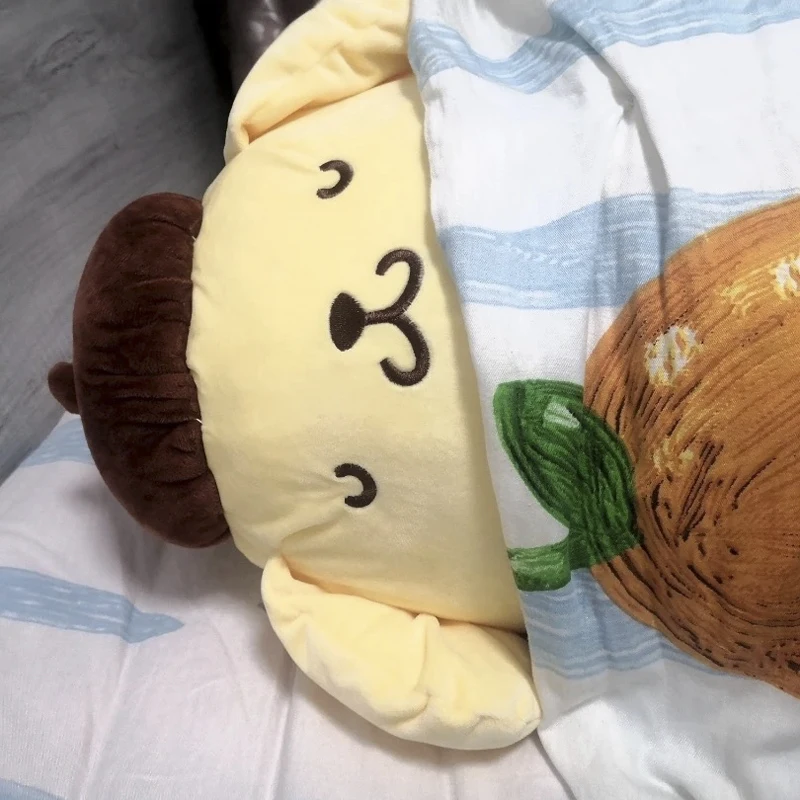 42/65cm Sanrio Anime Pom Pom Purin Plush Pillow Lovely Pompompurin Stuffed Doll Sofa Bed Back Cushion Room Decor Xmas Girl Gift