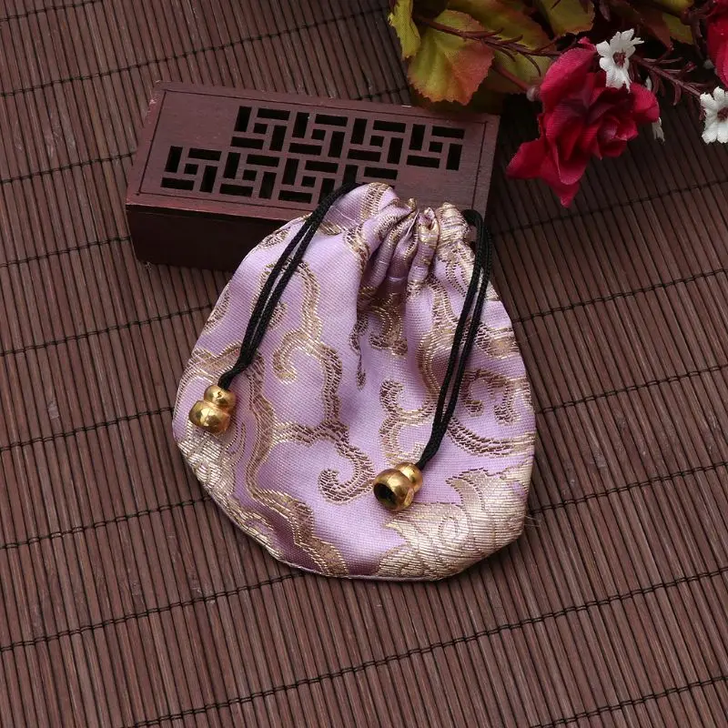 

Traditional Silk Travel Chinese Embroidery Jewelry Bag Jewelry Drawstring Gift Bags