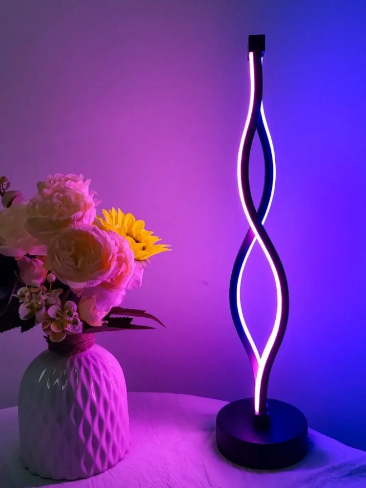 2 Color Adjustable Nordic Lamp Bedroom Bedside Lamp Minimalist Creative Personality Artistic Atmosphere Lamp for Bedroom