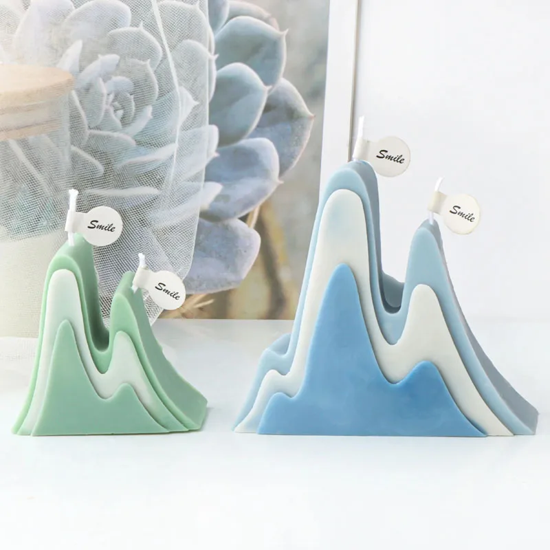 Nordic Peak Mountain Candle Silicone Mold DIY Craft Abstract Aromatherapy Candle Gypsum Soap Resin Making Mould Tabletop Decor