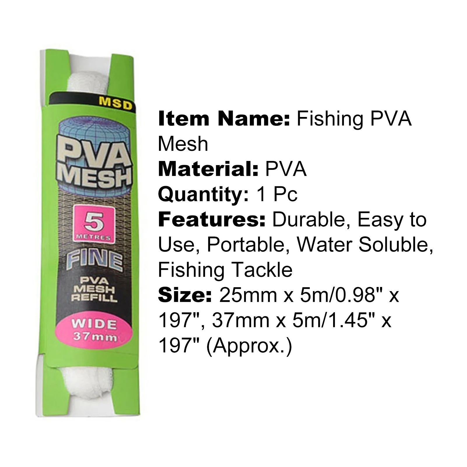 Filet de pêche soluble dans l'eau PVA, accessoires de filet d'appât de pêche Bait, pour kit de