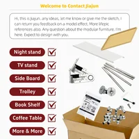 Modern Modular Low TV Cabinet｜3-Tier Sideboard with Drop Doors｜Steel Frame Storage Bench Unit | Minimalist Low Media Console 6