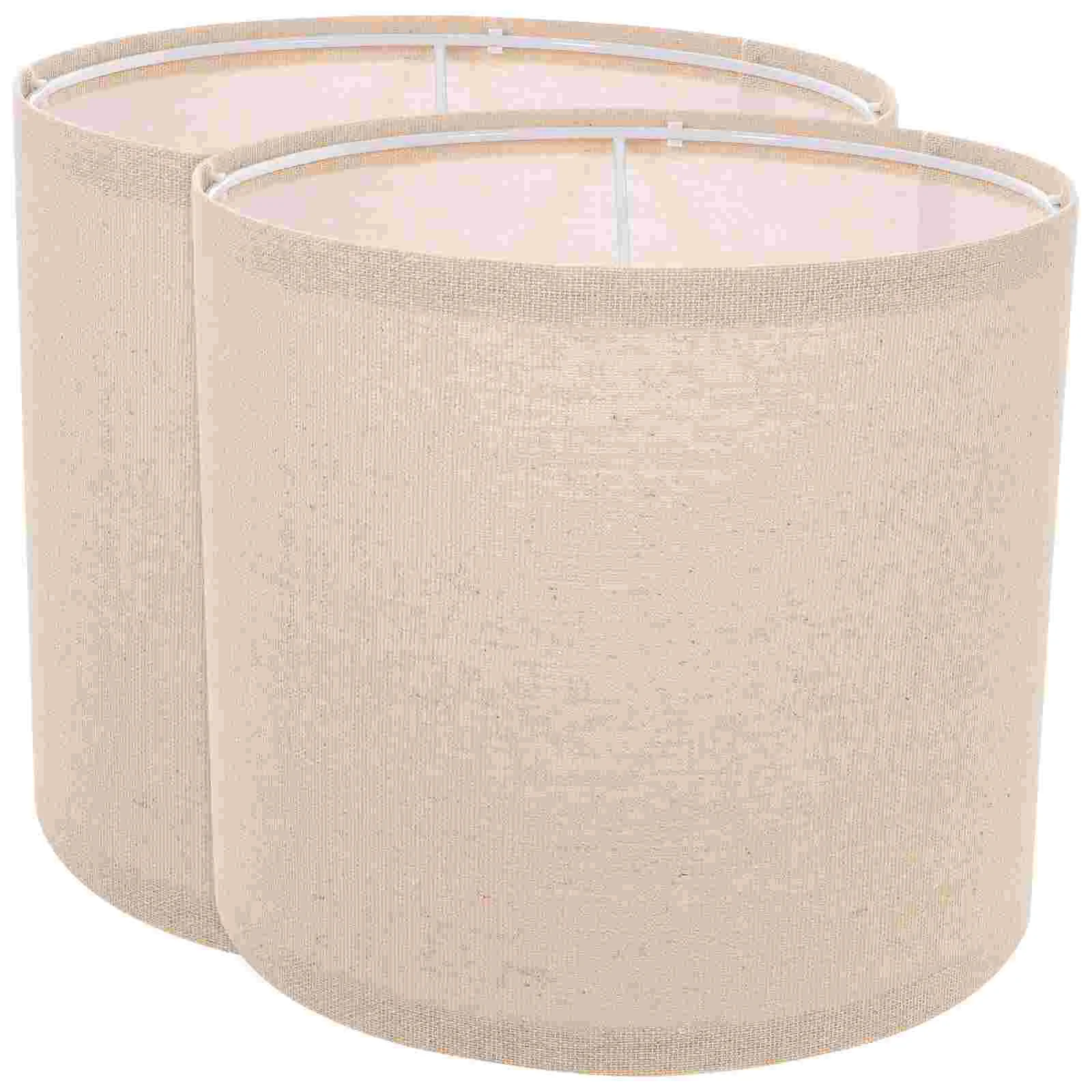 2pcs drum lampshades replacement easy assembly linen lamp shades for table lampss floor lamps 2Pcs Medium Drum Lamp Shades - Replacement Lampshades Table Lamp Shade Linen Clip On Chandelier Lamp Shades Lamp Office