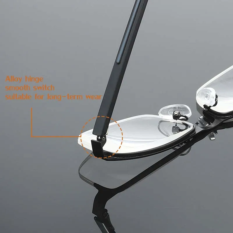 Luxury Design Titanium Alloy Reading Glasses Business Far Sight Eyeglasses for Men Non Spherical 12 Layer Coated Plus Lenses 4