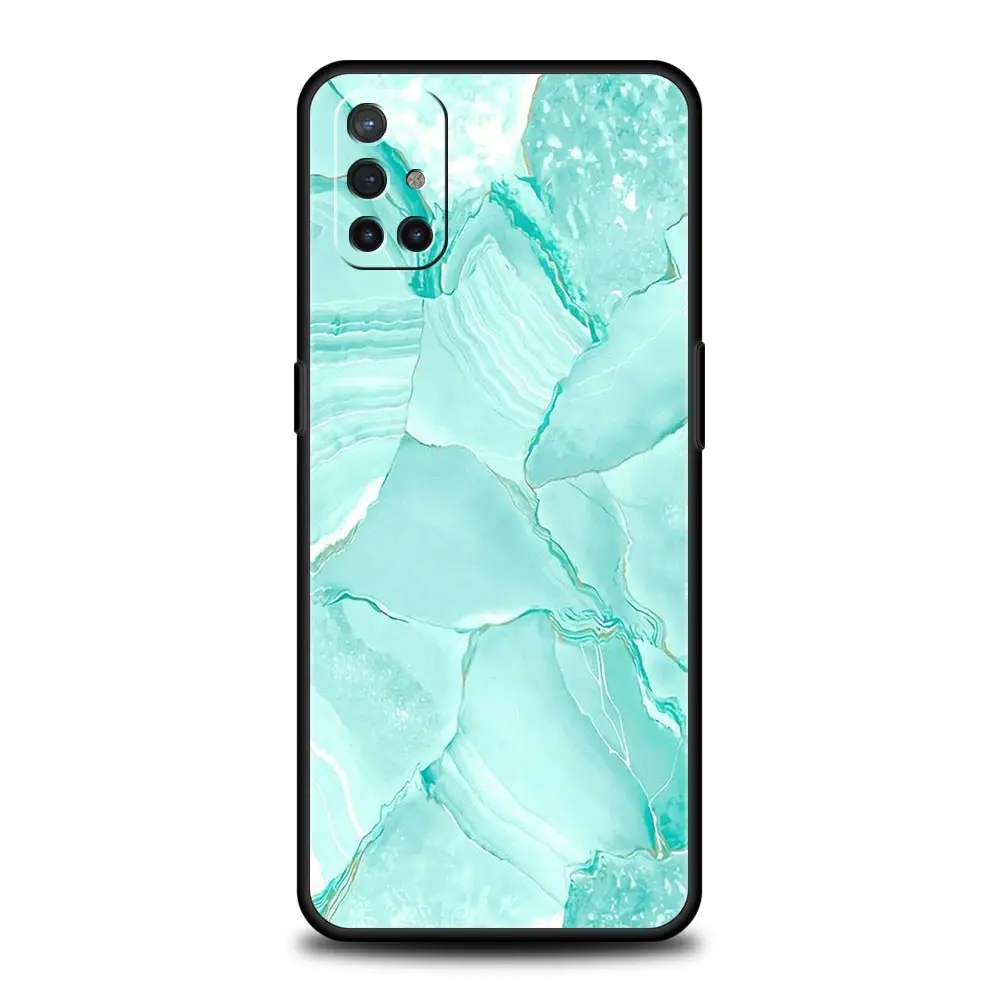 Elegant Marble Design Soft Silicone Phone Case - Black Cover