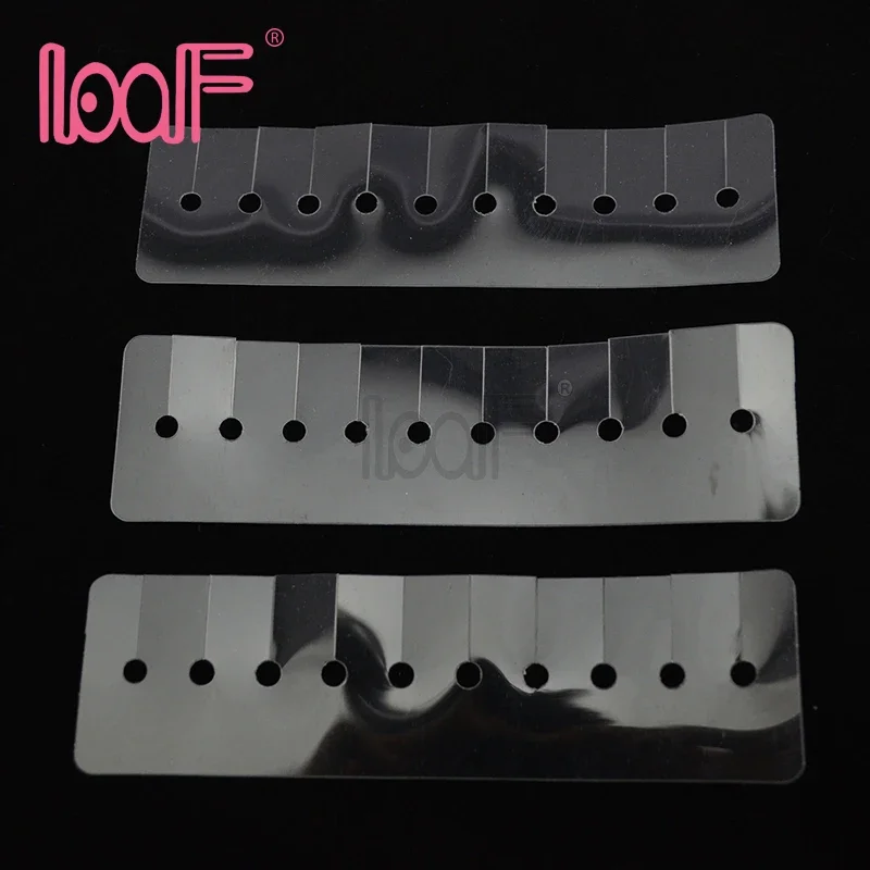 LOOF 20pcs 10 Holes Long Strip Fusion Hair Template Heat Shield Spacer Separator For Fusion Hair Extension Tools