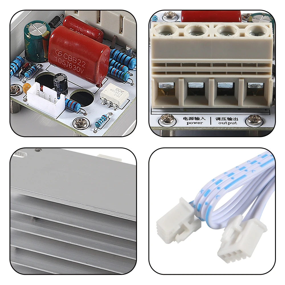 Ac 220v 10000w scr controle digital regulador de tensão eletrônico controle de velocidade dimmer termostato com digital medidores fonte alimentação