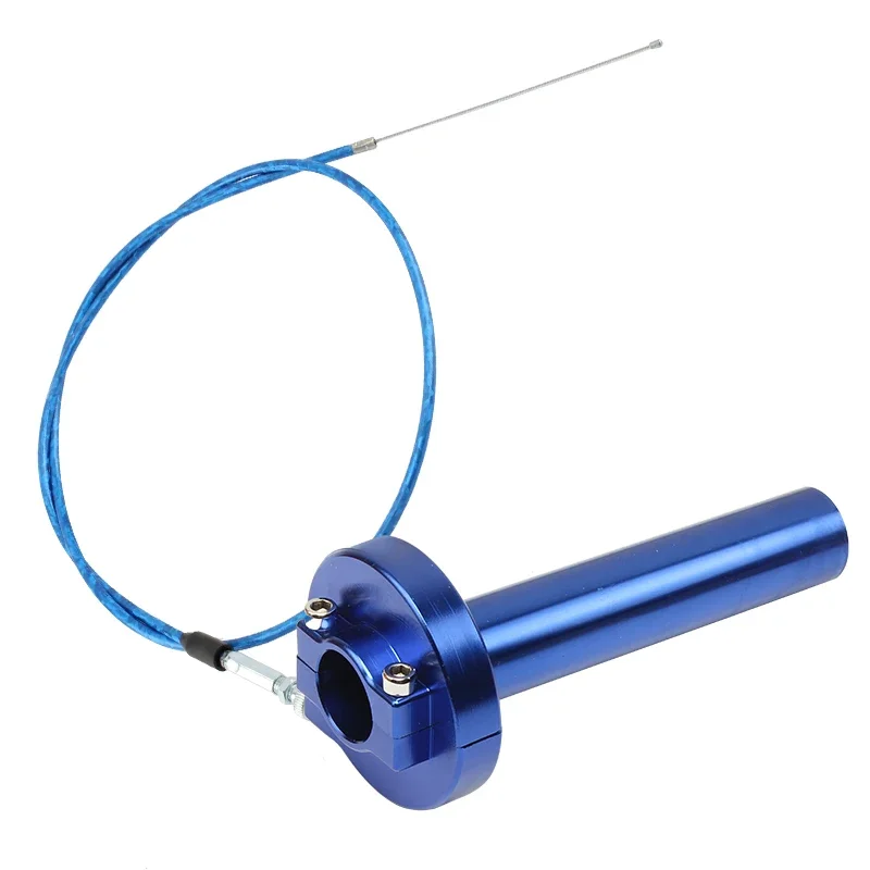 Empuñaduras Giratorias CNC Para Manillar De Moto 7/8" (22mm) + Cable De Acelerador - Plateadas