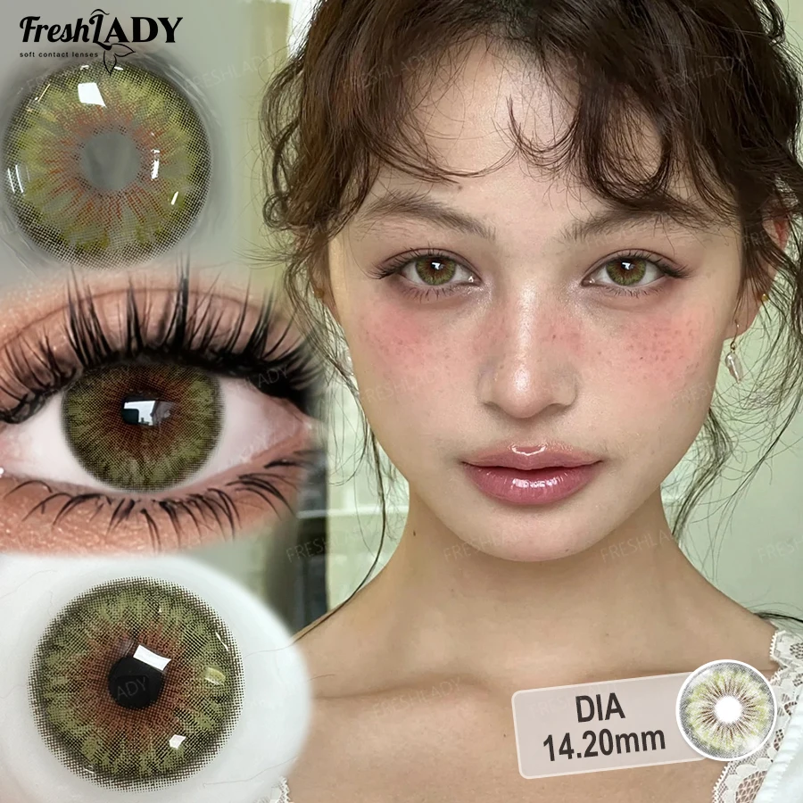 Cleopatra Series Natural Brown and Green Colored Contact Lenses - Soft, Yearly Wear