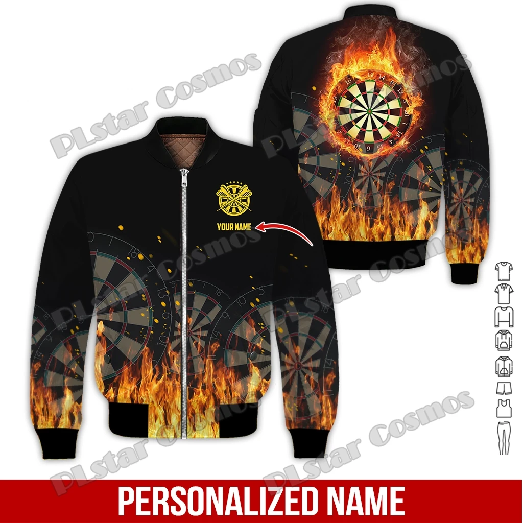 Darts Team Personalisierter Name 3D-gedruckte Herren-Winter-Bomberjacke Unisex Lässige warme Reißverschlussjacke Streetwear Dicker Mantel FX-20 – Detail 12