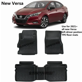 Use for 2021+ Nissan Versa floor mats custom car All-Weather car foot pad Fit For new Versa waterproof car floor mats Versa mats 1