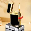 Metal Windproof Torch Gas Lighter Double Flame Butane Lighter Smoking Accessory  Gadgets for Men Gift Cigarette Lighter 2