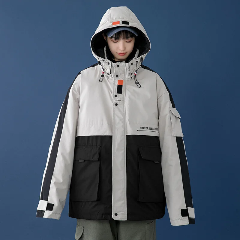 

Парные модели, короткая пуховая хлопковая куртка с капюшоном, толстая стеганая куртка для мужчин и женщин, куртка унисекс, зимнее пальто для мужчин