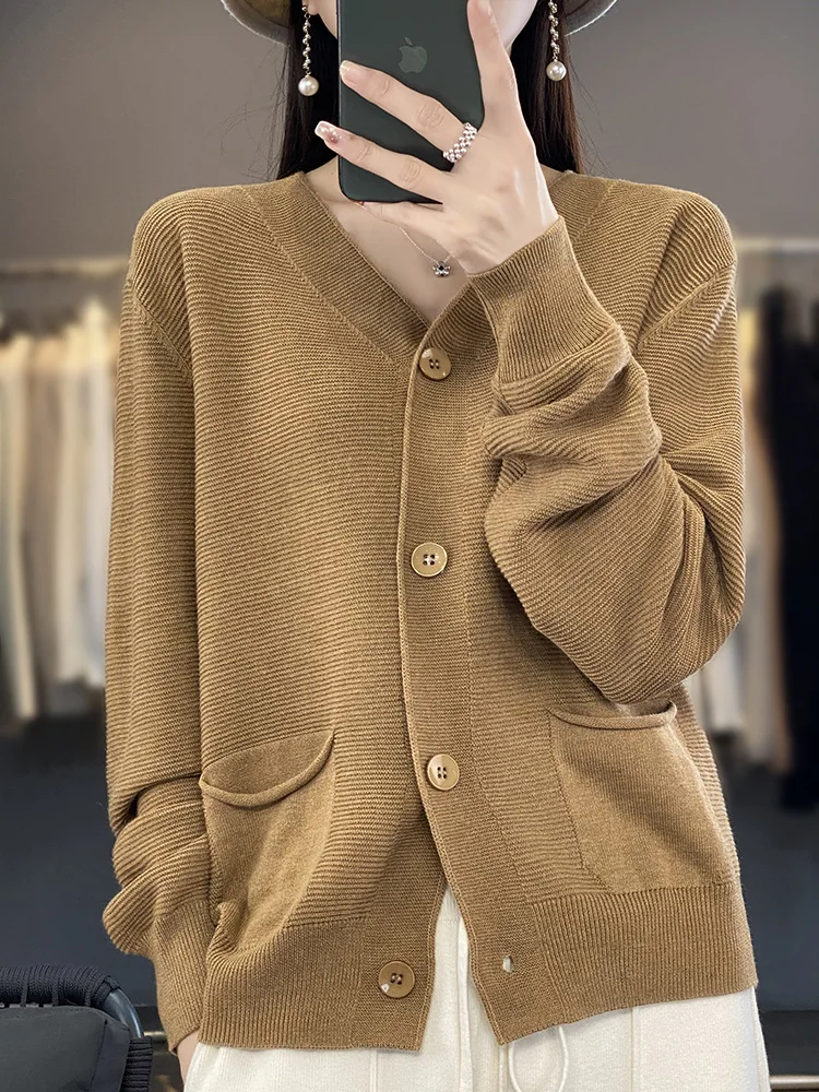 NFYM Suéter De Punto Para Mujer, Con Parte Delantera Abierta, Estampado