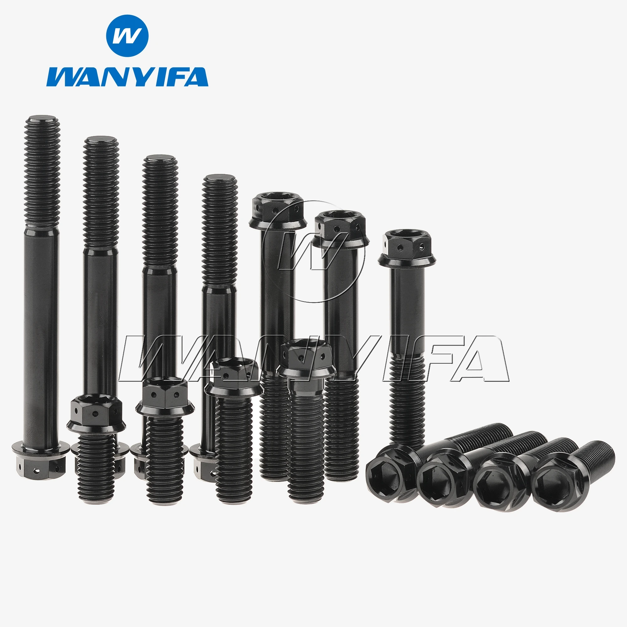 Wanyifa 티타늄 티 볼트 M10x20  90mm 플랜지 내부 외부 육각 나사 Pitch1.25/1.5mm 오토바이 캘리퍼스 수정 용..