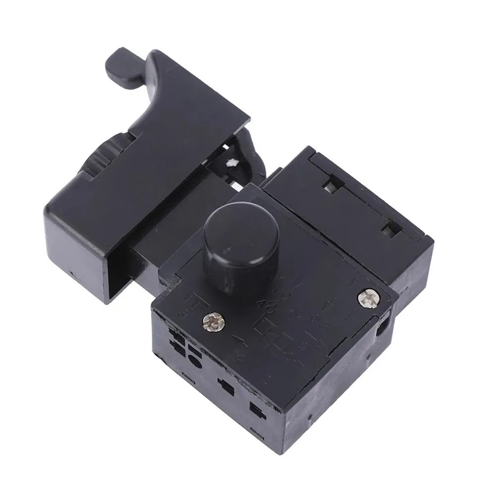 SPST FA2-6/1BEK Trigger Button Switch Speed Control 6A 250V 5E4 ABS Plastic Electric Drill Gadgets Hardware Lock On