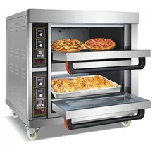 

Bakery Equipment Double Deck Electric Oven 304 Stainless Steel Commercial Use Bread Pizza Oven For Sale