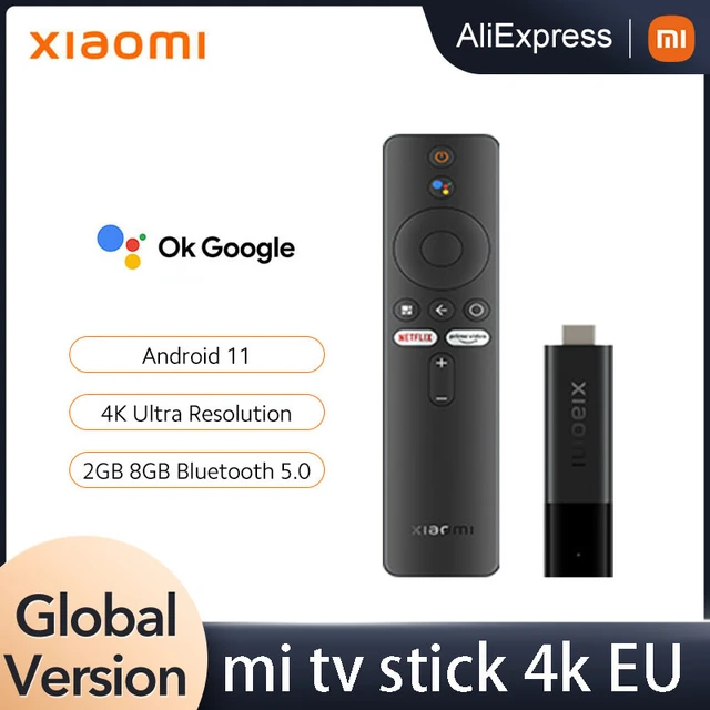 New Arrival] Global Version Xiaomi Mi TV Stick 4K Android 11.0 Portable 4K  Streaming Media 2GB 8GB Multi Language TV Dongle