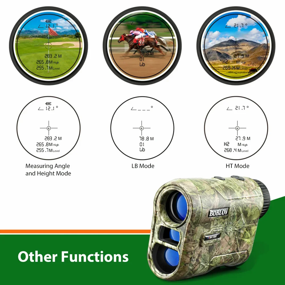 BOBLOV NK-1000 Waterproof Hunting Rangefinder 6.5X Magnification Flag-locking Range Finder Laser Distance Meter for Golf Sport laser rangefinder distance meter hunting scope