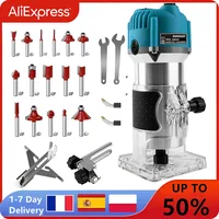 800W Electric Wood Router Woodworking Electric Trimmer Wood Milling Machine Power Carpentry Tools With 6.35mm Milling Cutter 1