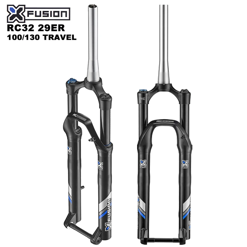 Bicycle Suspension Air Fork 29ER X-FUSION RC32 130mm/100mm Travel MTB Mountain Bike Front Fork Manual Lock 32mm BOOST 110x15mm