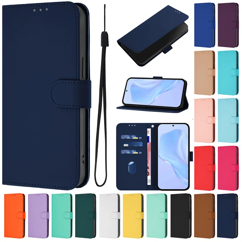 Dopamine Color Flip Stand Wallet Phone Case - Enhanced Protection and Style