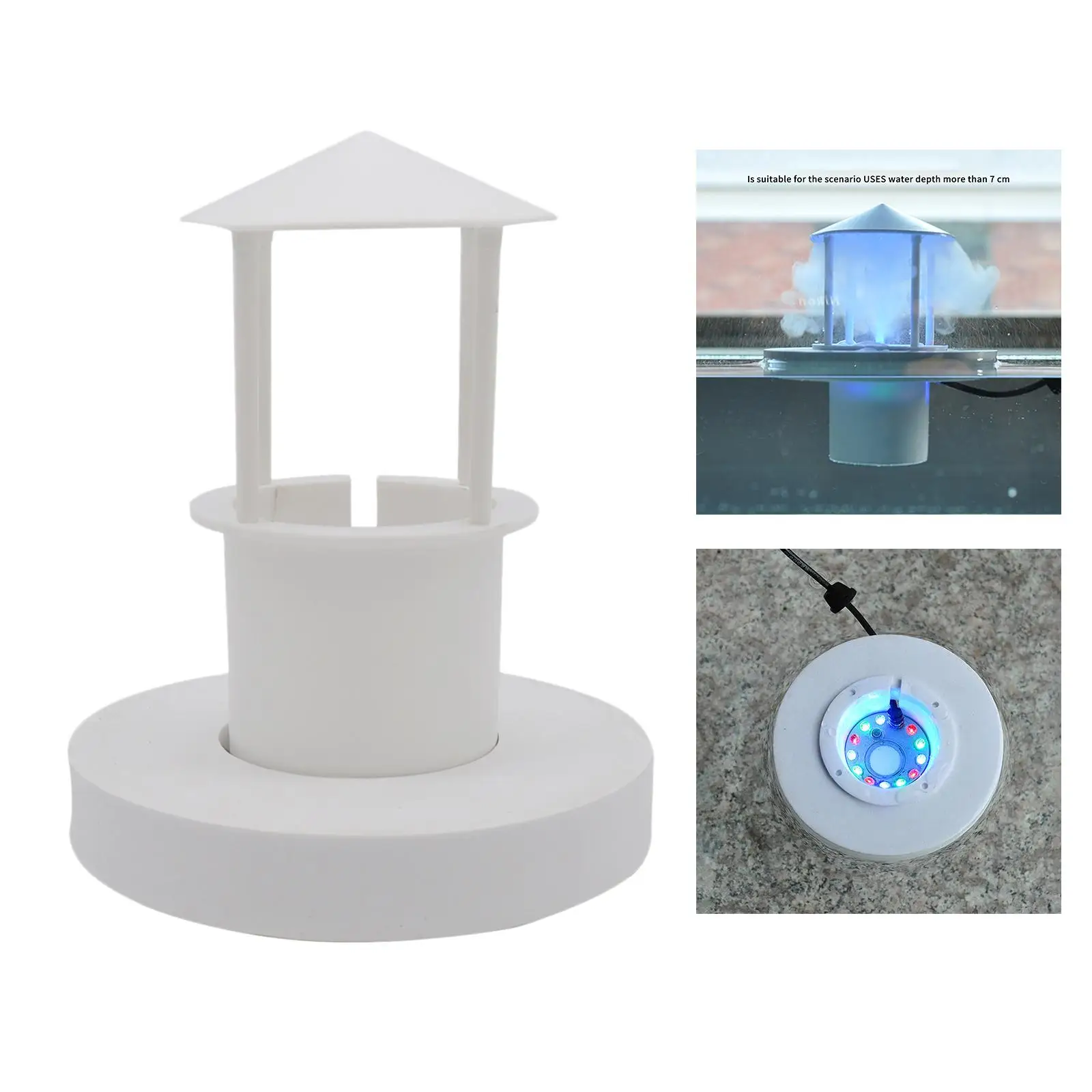 Mist Fog Maker Float Guard Colorful LED Light Landscape Fishtank Aquarium