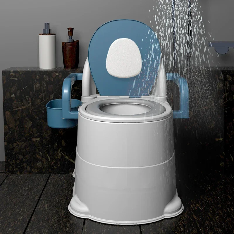 Removable Elderly Commode Chair, Anti-Odor Portable Toilet, Household Bedside Restroom,  Mobile Seat, Flexible Restroom Chair 2