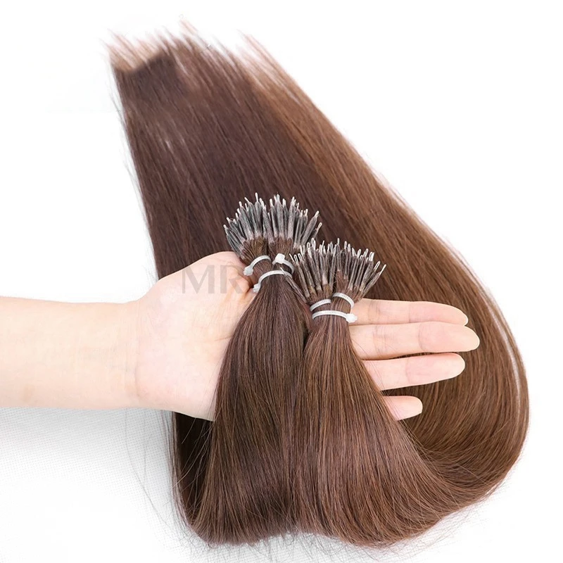 

Nano Rings Hair Extension Micro Link Hair Extensions Human Hair Machine Remy PreBond Straight Nano Beads Tip 12-24inch 50Strands
