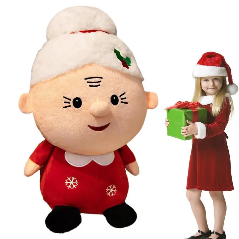 

Новогодние рождественские украшения для дома, 25 см, плюшевые куклы Санта-Клаус, Рождественская елка, плюшевая кукла, кукла миссис-Клаус