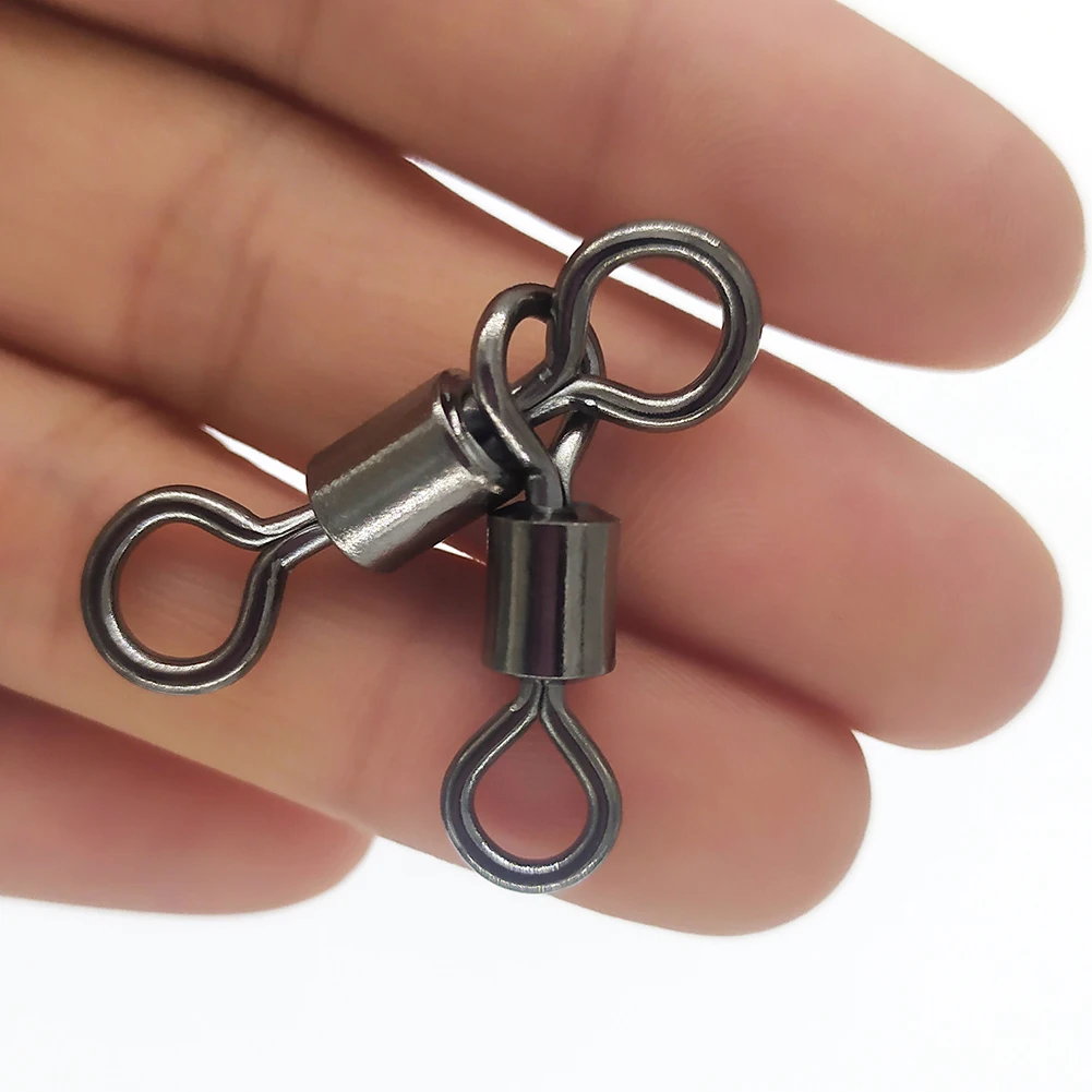 20-100pieces 3 Way Fishing Swivel Rolling Triangle Joint Rolling Swivels  Fishhooks Fishing Connector Pesca Emerillon Peche 6