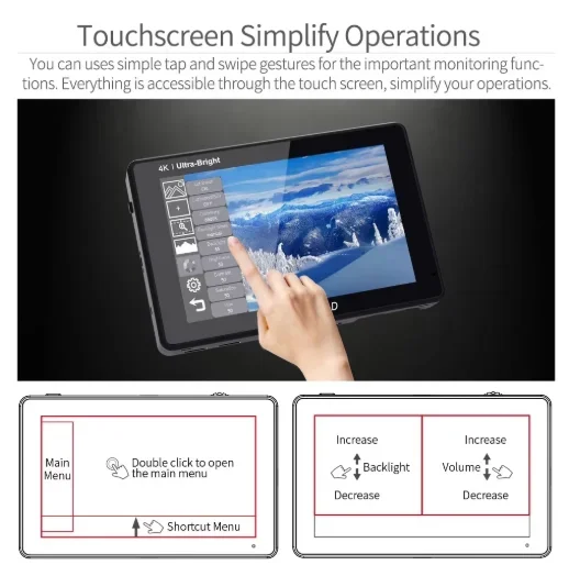 FEELWORLD LUT7 LUT7S PRO 7 Inch 2200nits 3D LUT Touch Screen DSLR Camera Field Director AC Monitor 4K HDMI-compatible for Gimbal
