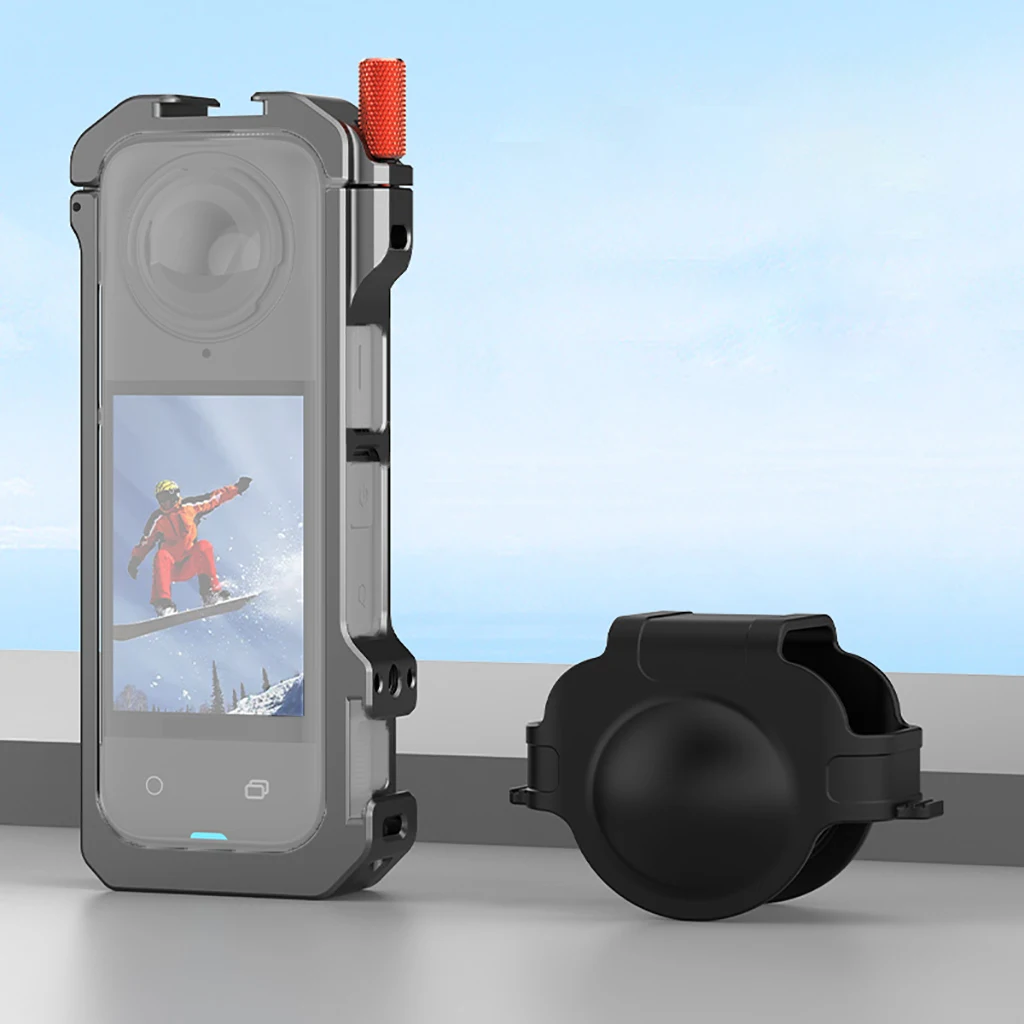 Aluminium x4 Kamera gehäuse Käfig Schutz rahmen mit Kalt schuh halterung Magnet fuß für insta360 x4 Action Kamera Zubehör – Detail 8