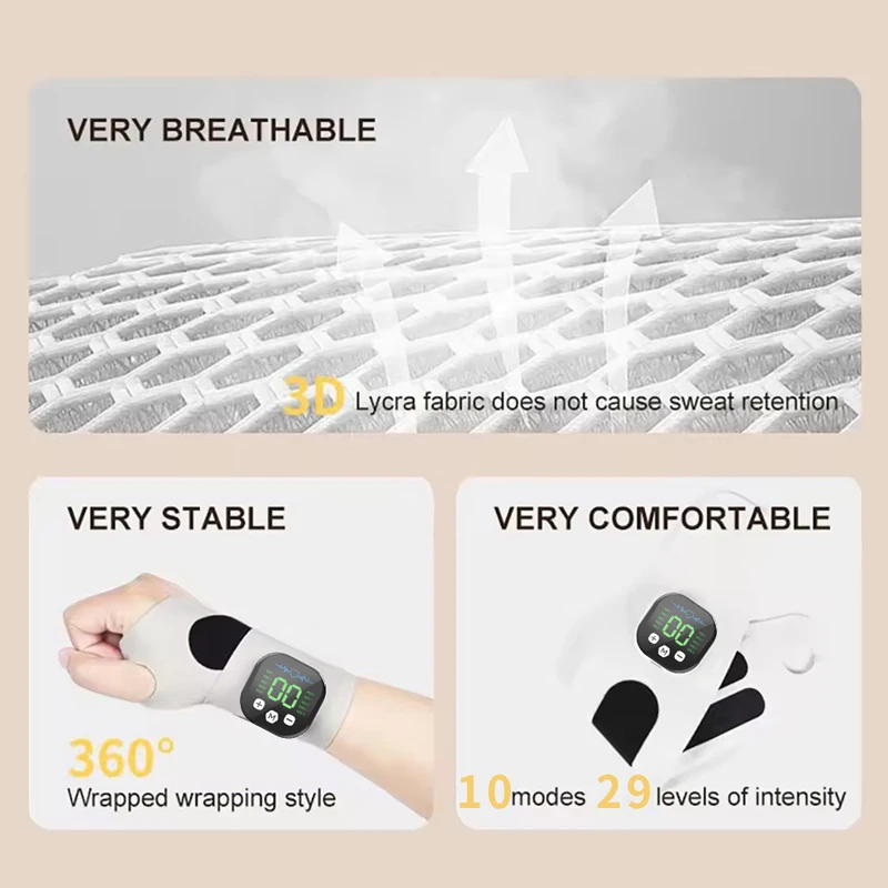 Electric Cordless Wrist Massager Vibration Relieves Tenosynovitis Massager Wrist Brace Support For Carpal Tunnel Fatigue Relief