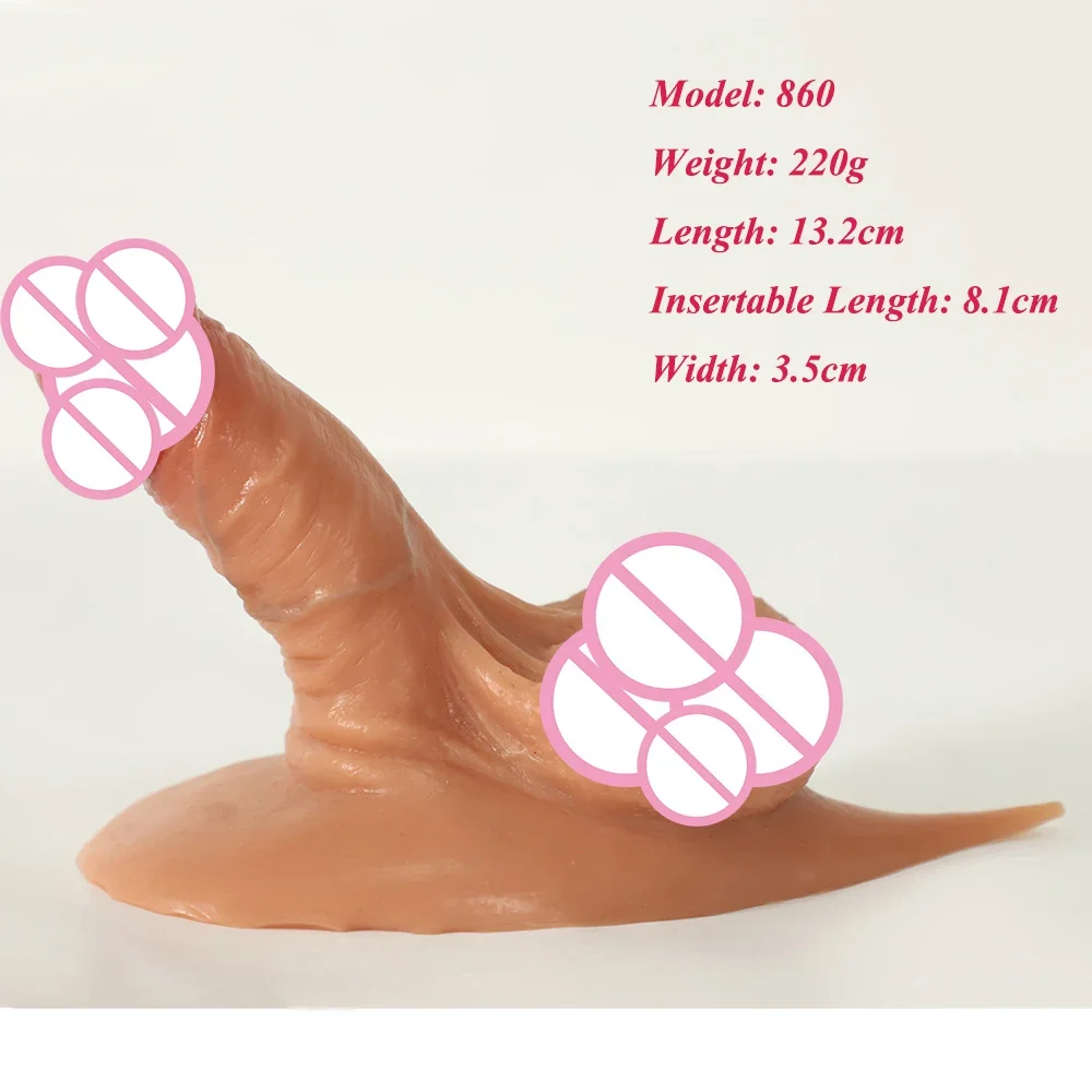 GoFlying Ftm Packers 2 in 1 Ultra Soft Silicone Hollow Penis Sleeve with Big Scrotum Prosthetic Stroker