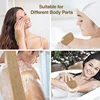Natural Sisal Back Bath Towel Jute Exfoliating Gloves Back Wash Strap Shower Scrubber Body Cleaning Kit for Body Face Back Baths 6