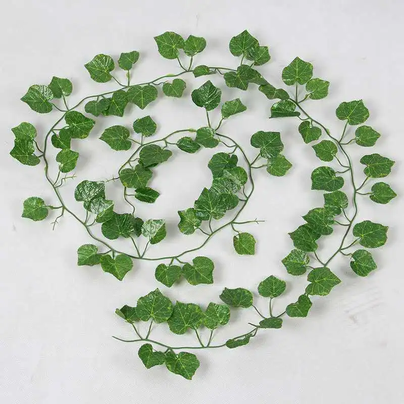 2M Leaf Vine Artificial Hanging Plants Liana Silk Fake Ivy Leaves for Wall  Green Garland Decoration