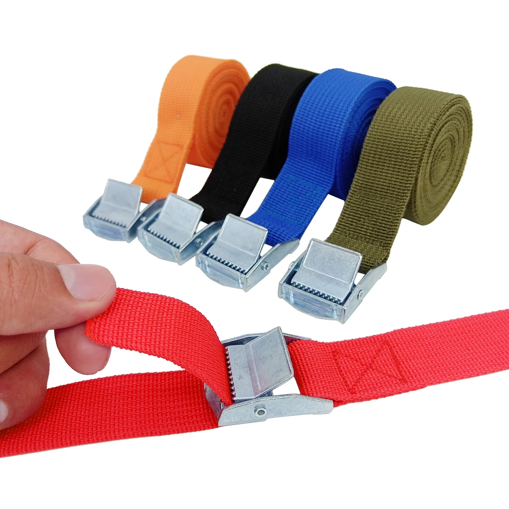 3 Pieces 1M Buckle Tie-Down Belt Cargo Straps For Car Motorcycle Bike With Metal Buckle Tow Rope Strong Ratchet Belt for Luggage