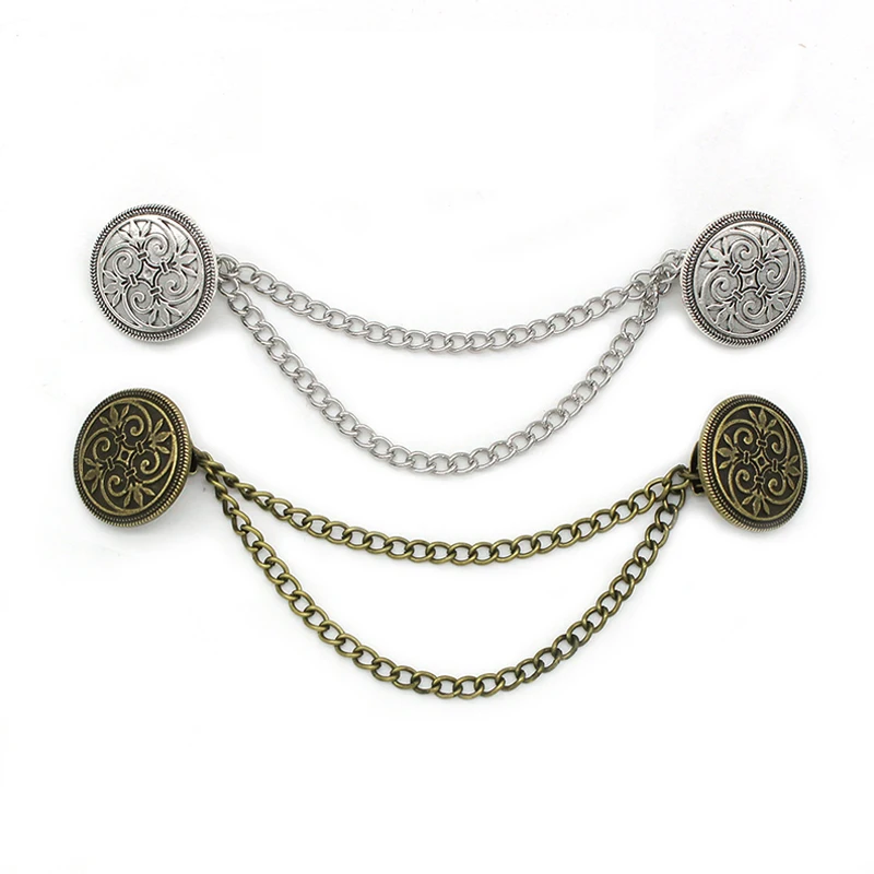 Women Vintage Chain Cardigan Clip Lady Retro Buckles Cloak Shawl Shirt Scarf Brooch Pin Jewelry clothing decor