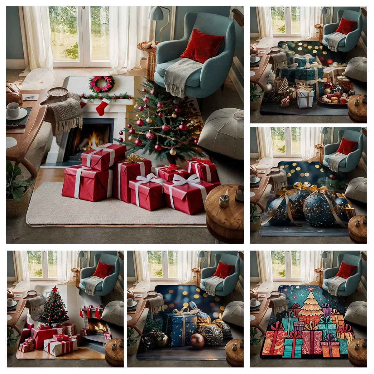 House entrance carpet Home door mat Modern Room Bath Foot bathroom non-slip Kitchen water absorption rugs Merry Christmas happy